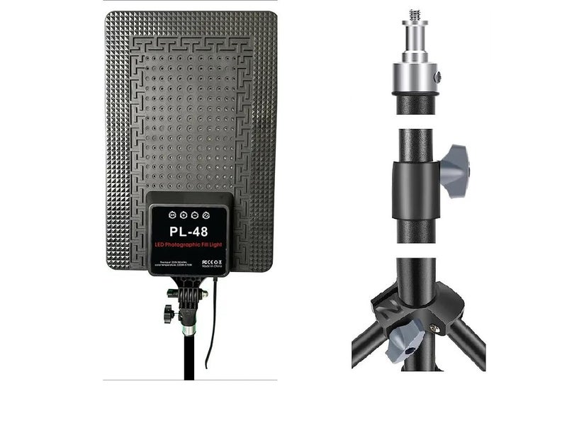 FKU PL-19inch Touch Screen Button Large Panel Photographic Led Fill Light Studio with Remote & Tripod Stand,Microphone,Super Clamp,E breaket (20" Touch PANAL Light+7 FEET) - Image 5