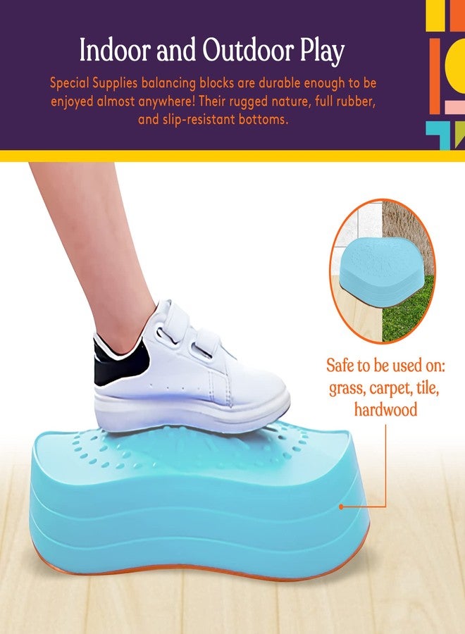Special Supplies Stepping Stones for Kids, 5 Balance Indoor and Outdoor Blocks Promote Coordination, Balance, Strength, Child Safe Rubber, Non-Slip Edging, Stackable - Image 3