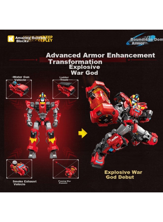 Keeppley Wonder Building Blocks Mecha Assembly Model Toy For Boys Birthday Gift - Boundless Domain Firefighting Explosive War - Image 2