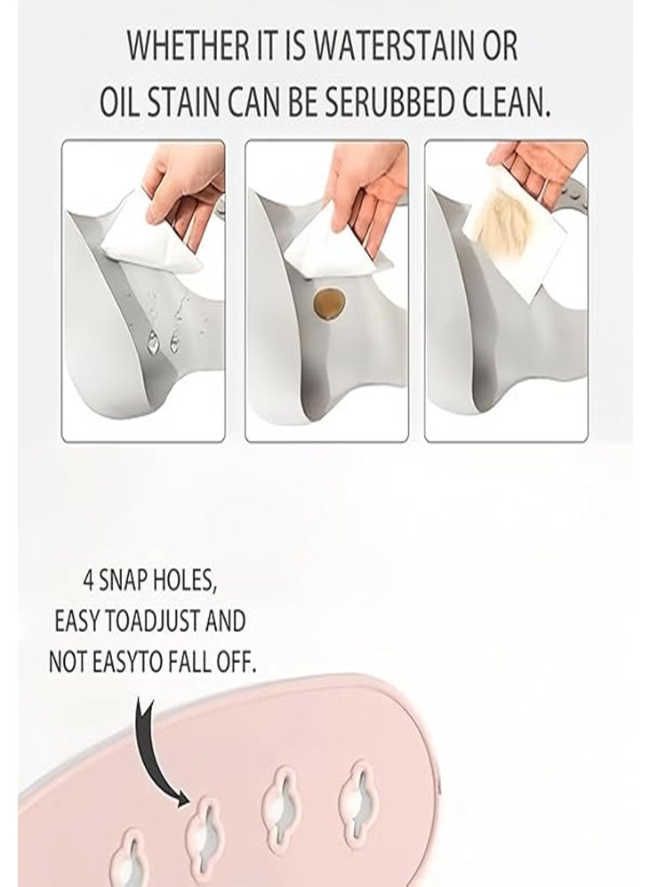 دي إم جي تك مجموعة 3 قطع من ملابس أطفال الرضع - ملابس تغذية ناعمة من السيليكون للرضع والصغار، ملابس قابلة للتعديل ومقاومة للماء مع جيب كبير لالتقاط الطعام، ملابس مقاومة لللعاب غير محتوية على BPA ومتينة للبنات والبنين - Image 3