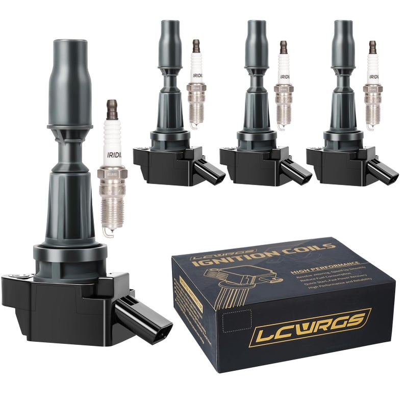 مجموعة من 4 حزم لفائف الإشعال وشمعات الإشعال تناسب هيونداي سوناتا سانتا في سبورت توكسون كيا أوبتيما سورينتو سبورتاج 2015 2016 2017 2018 2019 2020 24 20T L4 تحل محل UF764 273002GGA0