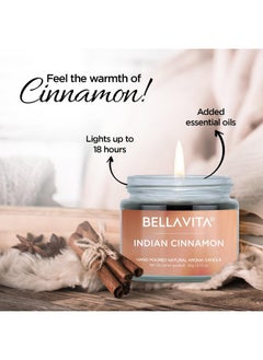 Bella Vita Organic Bella Vita Organic Glass Aroma Candles for Home Decor 4 X 60G Each, (Pack of 2) - Vanilla, Cinnamon, Lavender & Rose, Upto 15 Hours, Best Gift for Bedroom Home Decoration  - Image 3