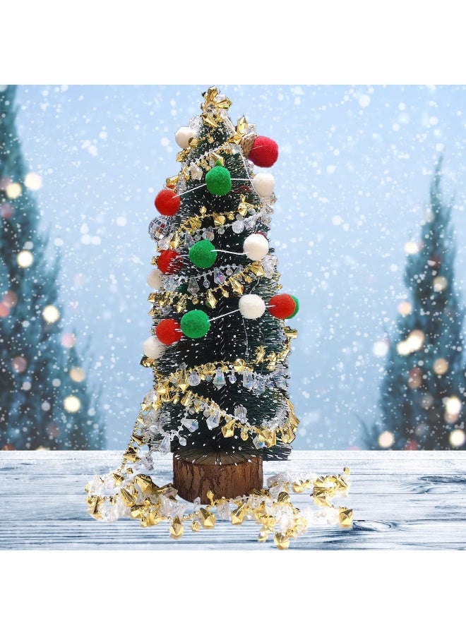 Jishi 16ft Christmas Garland Christmas Tree Gold Bead Decoration Clear Iridescent & Gold Bead Garland Twist Bead String for Christmas Tree Decorations, Rustic Crystal Garland Ornaments for Home Decor - Image 5