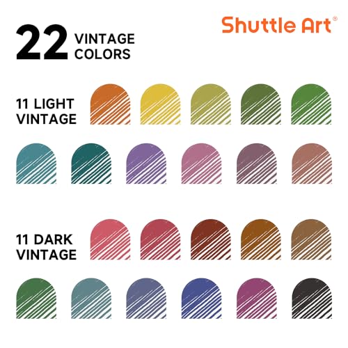Shuttle Art Colored Retractable Gel Pens, 22 Unique Vintage Ink Colors, 11 Light and 11 Dark Vintage, Cute Pens 0.7mm Point Quick Drying for Writing Drawing Journaling Note Taking School Office Home - Image 2