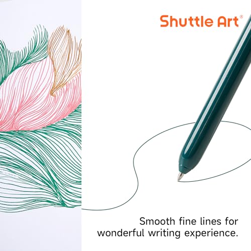 Shuttle Art Colored Retractable Gel Pens, 22 Unique Vintage Ink Colors, 11 Light and 11 Dark Vintage, Cute Pens 0.7mm Point Quick Drying for Writing Drawing Journaling Note Taking School Office Home - Image 4