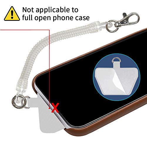 Doormoon Phone Tether with Patch, Universal Straps 2 Pcak Anchor for Skiing Kayaking Fishing Paddles Anti-Drop Lanyard Compatible for iPhone Samsung Pixel Most Smartphones (Transparent) - Image 3