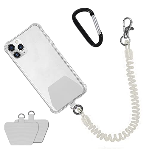 Doormoon Phone Tether with Patch, Universal Straps 2 Pcak Anchor for Skiing Kayaking Fishing Paddles Anti-Drop Lanyard Compatible for iPhone Samsung Pixel Most Smartphones (Transparent) - Image 1