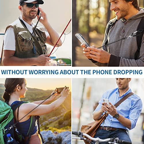 Doormoon Phone Tether with Patch, Universal Straps 2 Pcak Anchor for Skiing Kayaking Fishing Paddles Anti-Drop Lanyard Compatible for iPhone Samsung Pixel Most Smartphones (Transparent) - Image 2