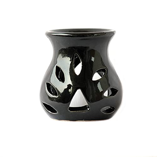 Breezy Aroma Black Ceramic Tealight Candle Holder Oil Burner - Aroma Lamp - Aroma Diffuser (3.5 H x 3 W Inch ) - Image 4