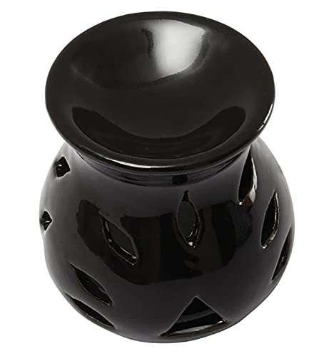 Breezy Aroma Black Ceramic Tealight Candle Holder Oil Burner - Aroma Lamp - Aroma Diffuser (3.5 H x 3 W Inch ) - Image 5