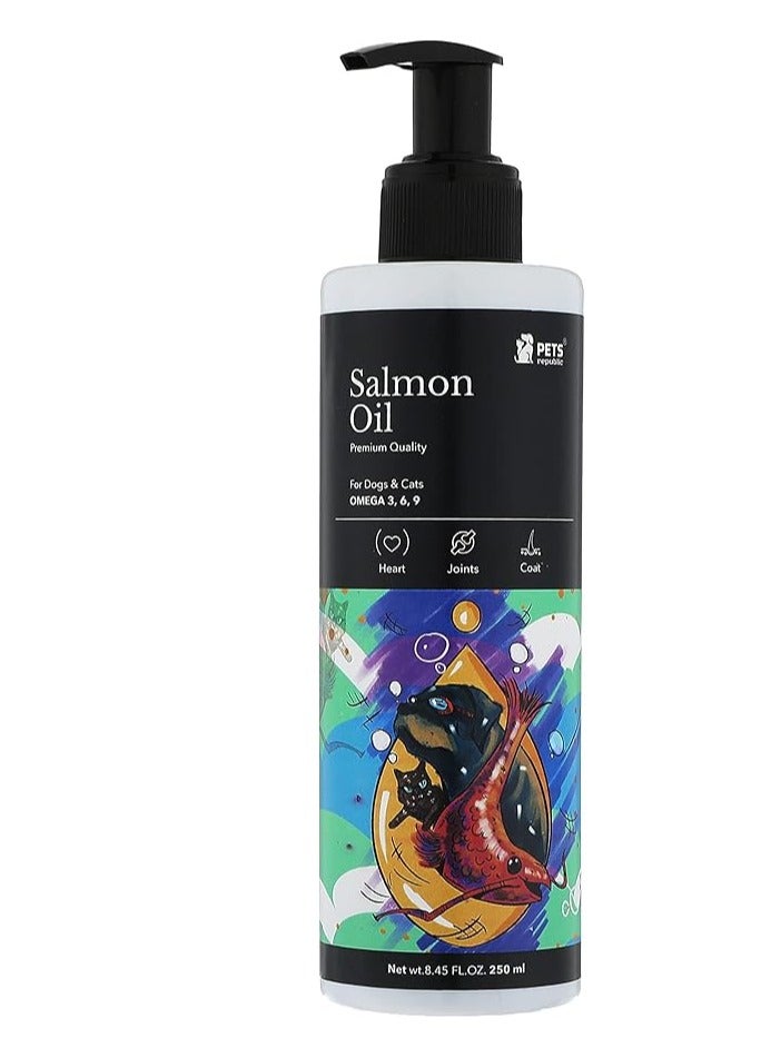 Pets republic salmon oil omega 3,6,9 for cats & dogs 250ml - Image 1