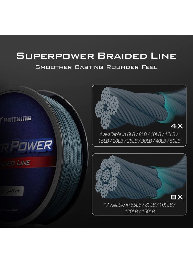 Kastking Superpower Braided Fishing Line,Low-Vis Gray,10 LB,327 Yds - Image 3
