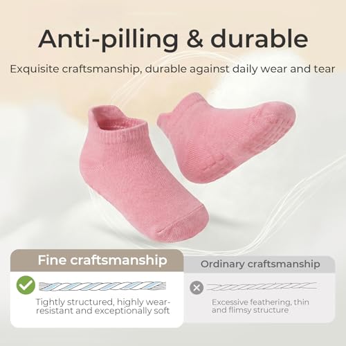 Bearbay Baby Non Slip Ankle Socks with Grippers (9 Pair) for 0 months-7 years old Walking Socks for Infant Toddler Kids Boys Girls - Image 5