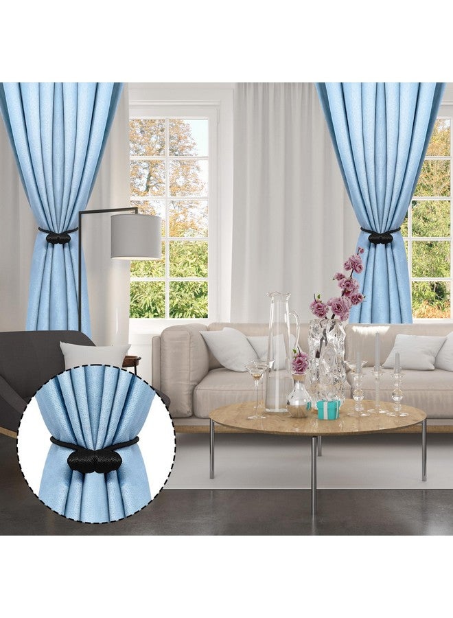 تيفانسو ربطات ستائر مغناطيسية سوداء من Tifanso - 4 قطع من ربطات الستائر، مثبتات ربطات ستائر مزخرفة للستائر، ربطات ستائر بوهو، خطافات ستائر بدون حفر لغرفة النوم، ديكور ريفي - Image 5