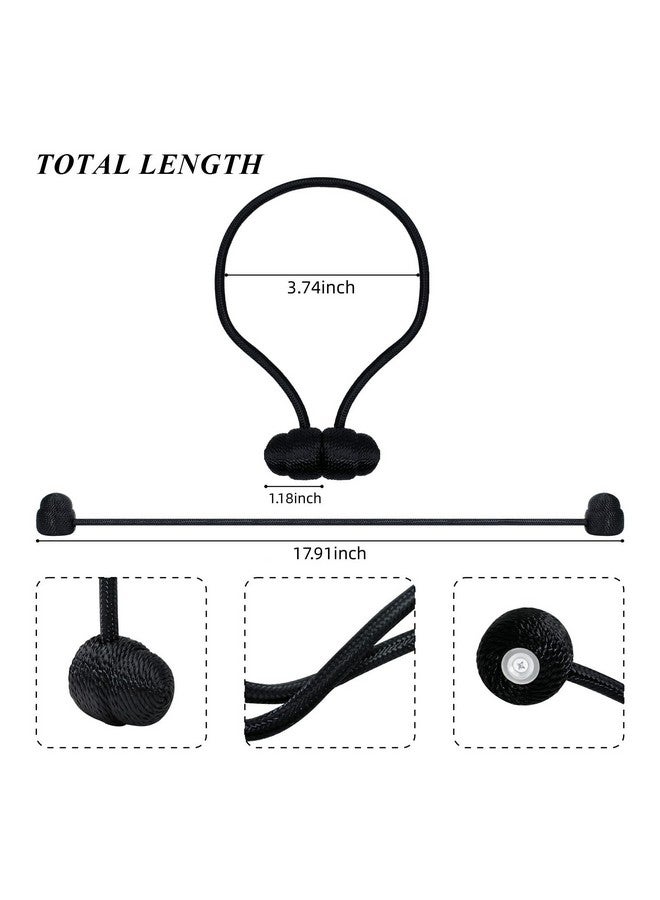 تيفانسو ربطات ستائر مغناطيسية سوداء من Tifanso - 4 قطع من ربطات الستائر، مثبتات ربطات ستائر مزخرفة للستائر، ربطات ستائر بوهو، خطافات ستائر بدون حفر لغرفة النوم، ديكور ريفي - Image 2