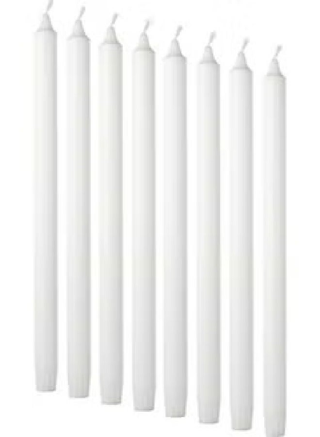 Pack of 8 Unscented Candle White 11 inch