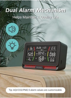 INKBIRD INKBIRD WiFi Air Quality Monitor Indoor Multifunctional Air Quality Detector IAQM-129-W Indoor Carbon Dioxide/Temperature/Humidity/AQI/HCHO/PM2.5/TVOC/PM10 Monitor for Home Office Hotel  - Image 4