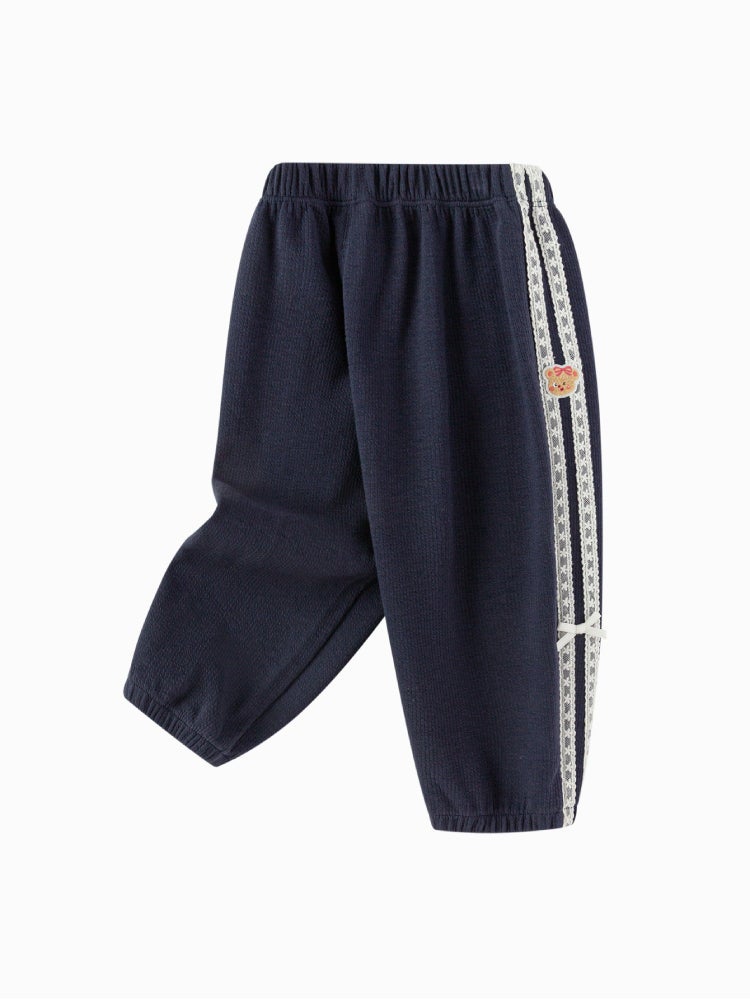 بالابالا بنطلون رياضي بشرائط دانتيل جانبية للبنات - Image 5