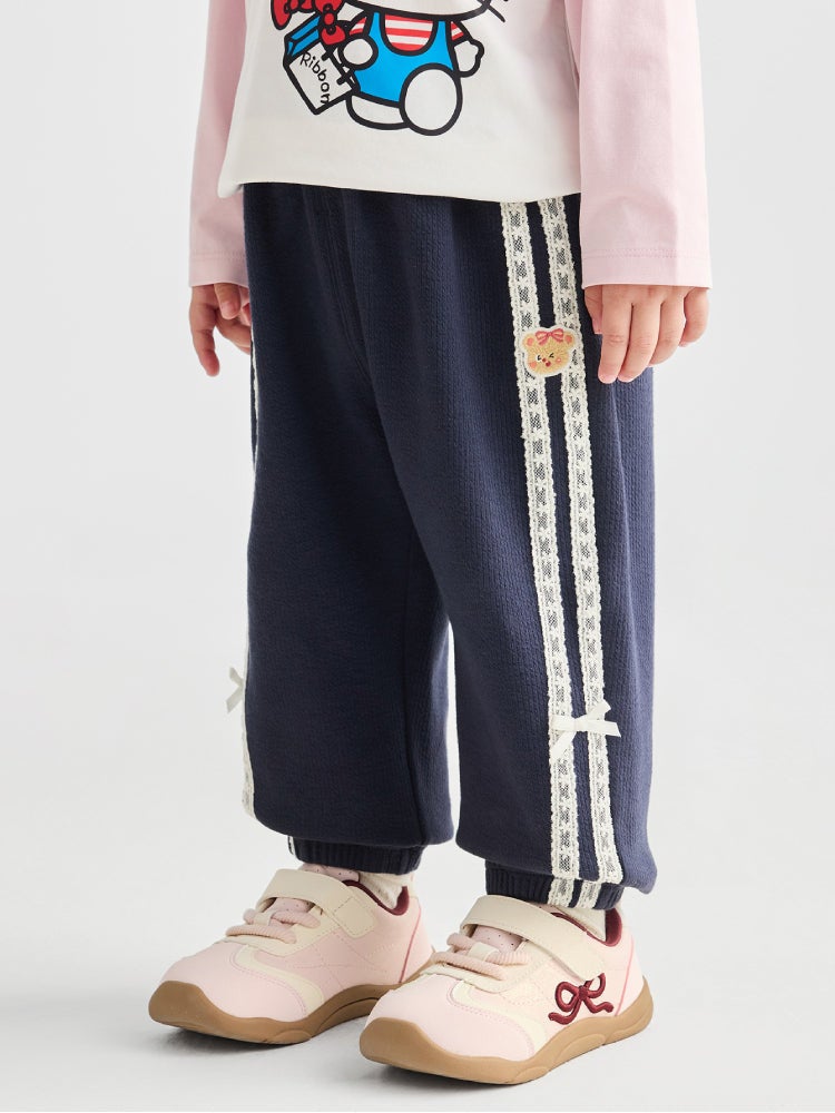 بالابالا بنطلون رياضي بشرائط دانتيل جانبية للبنات - Image 2