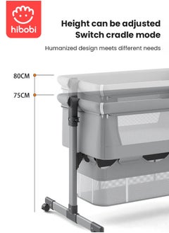hibobi Baby adjustable rocking bed with mattress storage basket and mosquito net, suitable for both boys and girls  - Image 5