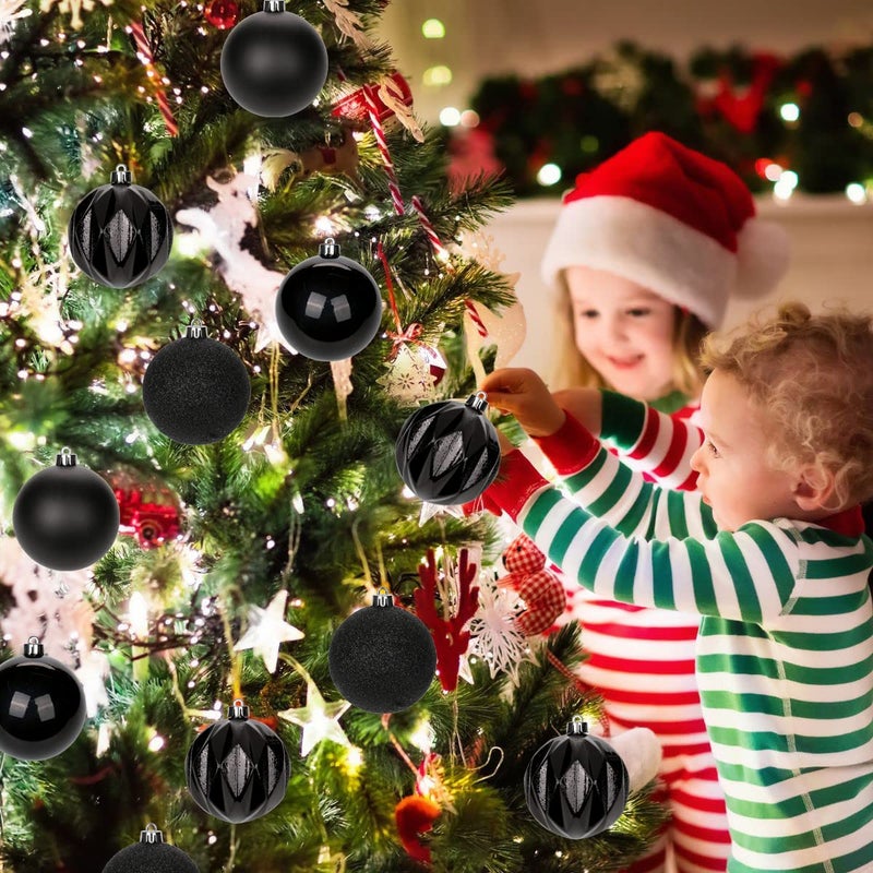 Briful 12PCS 3.15"" Christmas Ball Ornaments Shatterproof Black Christmas Tree Decorations Xmas Tree Balls Halloween Ornaments D?cor - Image 4