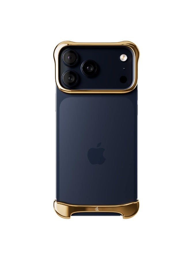 ARC حافظة بامبر ألومنيوم من Pulse لهاتف iPhone 17 Pro 6.3"، حافظة صدم رفيعة واقية من المعدن الفضائي، مقاومة للخدوش بتركيب انزلاقي، اختبار سقوط 10 قدم عالي الجودة، شحن لاسلكي MagSafe، باللون الذهبي - Image 3