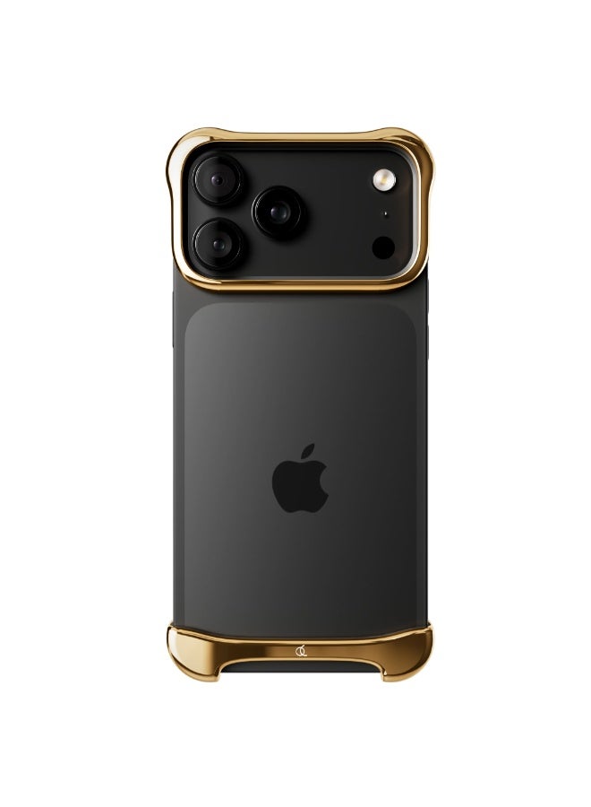 ARC حافظة بامبر ألومنيوم من Pulse لهاتف iPhone 17 Pro 6.3"، حافظة صدم رفيعة واقية من المعدن الفضائي، مقاومة للخدوش بتركيب انزلاقي، اختبار سقوط 10 قدم عالي الجودة، شحن لاسلكي MagSafe، باللون الذهبي - Image 2