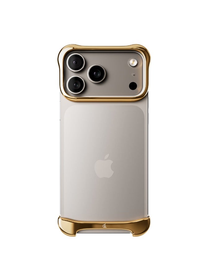 ARC حافظة بامبر ألومنيوم من Pulse لهاتف iPhone 17 Pro 6.3"، حافظة صدم رفيعة واقية من المعدن الفضائي، مقاومة للخدوش بتركيب انزلاقي، اختبار سقوط 10 قدم عالي الجودة، شحن لاسلكي MagSafe، باللون الذهبي - Image 4