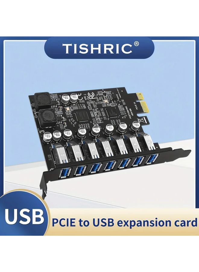 7 Port USB 3 2 PCIE 1X Expansion Card High Speed Hub Adapter For Desktop PC - Image 1