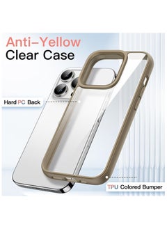 Generic Case for iPhone 16 Pro 6.3-Inch, Shockproof Phone Bumper Cover, Solid Color Matte TPU Frame, Anti-Scratch Clear Back (Desert Titanium)  - Image 2