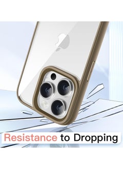 Generic Case for iPhone 16 Pro 6.3-Inch, Shockproof Phone Bumper Cover, Solid Color Matte TPU Frame, Anti-Scratch Clear Back (Desert Titanium)  - Image 3