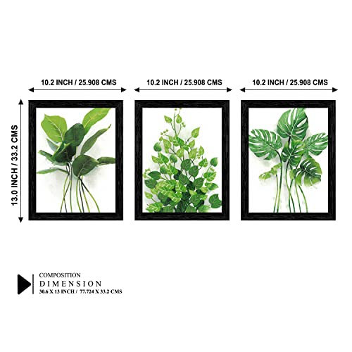 Indianara Set of 3 Framed Art Painting (3911BK) without glass 10.2 X 13, 10.2 X 13, 10.2 X 13 INCH (Style 10) - Image 2