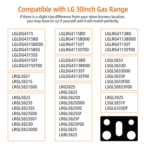 Mee 2ou Stove Burner Covers - Reusable Stove Cover For 30 Inch LG Gas Range Model LGLDG4315 LRG4115 LRG4113 LDG4313 - Non-Stick Washable Stove Top Cover With 2Pcs Stove Gap Covers For LG Stove Top Protector - Image 3