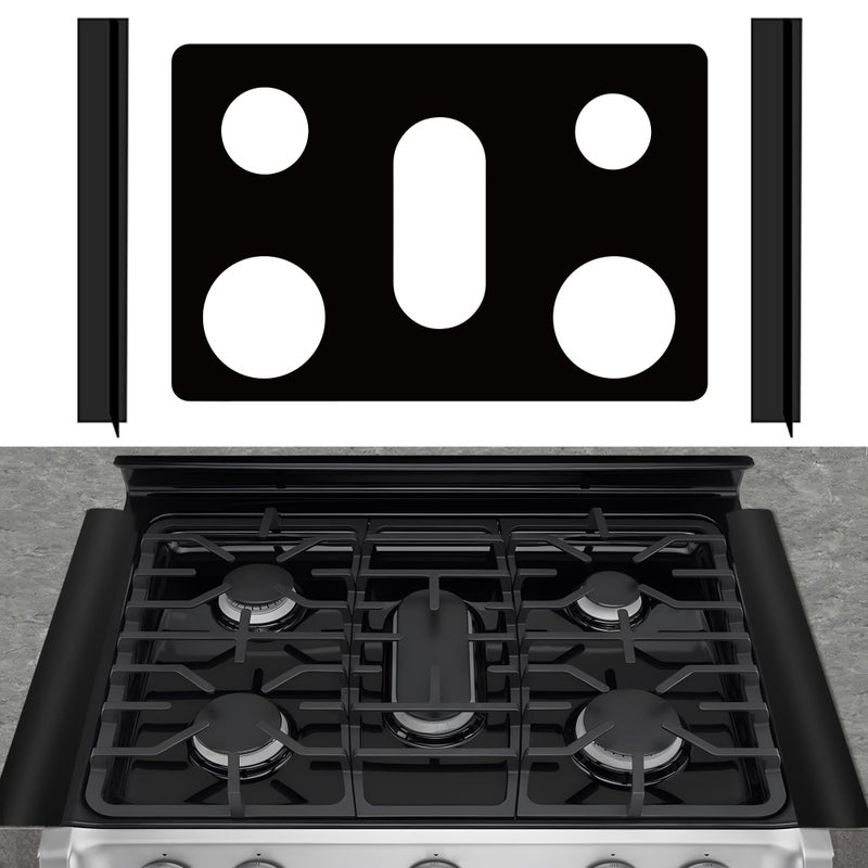 Mee 2ou Stove Burner Covers - Reusable Stove Cover For 30 Inch LG Gas Range Model LGLDG4315 LRG4115 LRG4113 LDG4313 - Non-Stick Washable Stove Top Cover With 2Pcs Stove Gap Covers For LG Stove Top Protector - Image 4