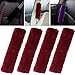 OHHMNKK 4 Pack Car Seat Belt Pads Shoulder Cover Baby Safety Belt Protector with Adjustable Soft Plush Strap Protect Neck and Shoulder Wine - Image 2