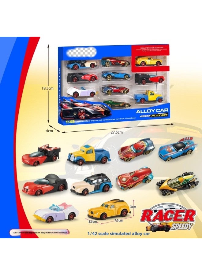 Hot Small Sports Car 10 Loaded Sliding Alloy Car Model Wind Fire Simulation Mini Toy Car-Color:1 Single 60 Sets Of Starting Batch - Image 2