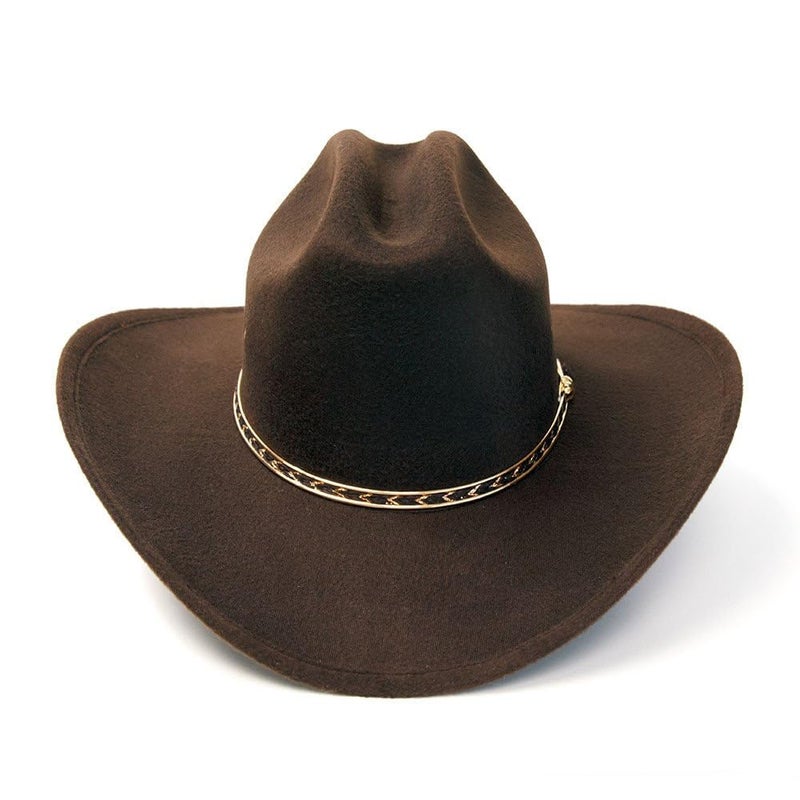 Western Express Felt Finish Cowboy Hat - Cattleman Style with Gold Hat Band | Cowboy & Cowgirl Hats for Men and Women - Image 4