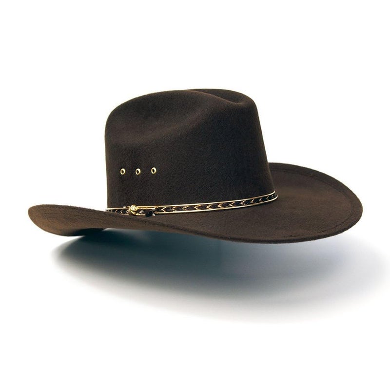Western Express Felt Finish Cowboy Hat - Cattleman Style with Gold Hat Band | Cowboy & Cowgirl Hats for Men and Women - Image 3