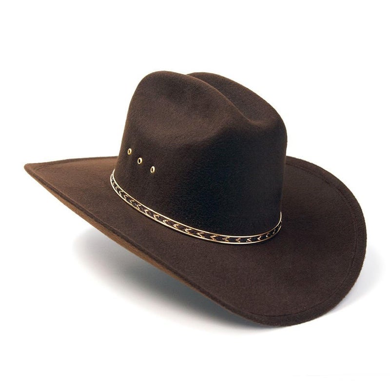 Western Express Felt Finish Cowboy Hat - Cattleman Style with Gold Hat Band | Cowboy & Cowgirl Hats for Men and Women - Image 2