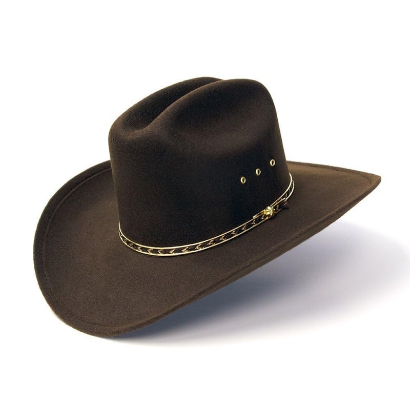 Western Express Felt Finish Cowboy Hat - Cattleman Style with Gold Hat Band | Cowboy & Cowgirl Hats for Men and Women - Image 1