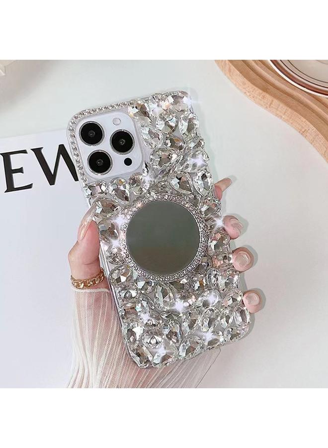 S-TOP Case For iPhone 15 Pro Mirror Handmade Bling Rhinestone PC Phone Case - Image 1