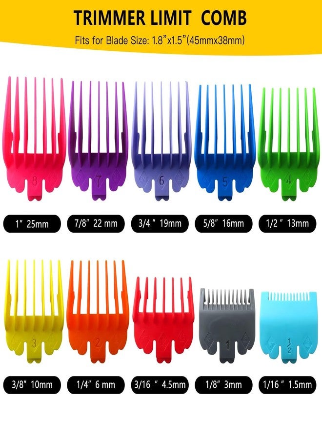 مجموعة INGQI الجديدة المكونة من 10 قطع من واقيات ماكينة الحلاقة، بديلة لماكينات Conair HC224W/HC244NGBV/HCT242WR - من 1/16 بوصة إلى 1 بوصة، بألوان زاهية - Image 2