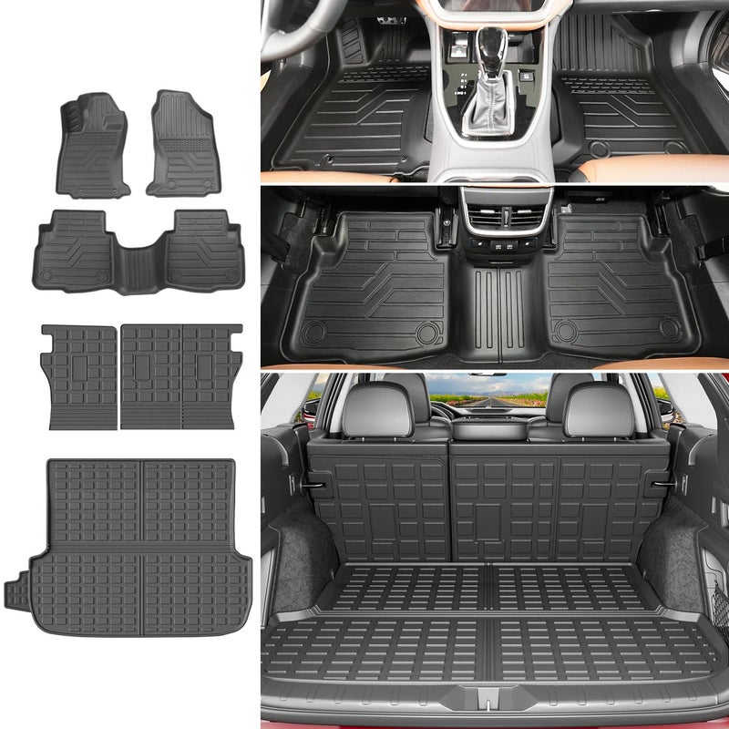 powoq Floor Mats Compatible with 20202025 Subaru Outback Cargo Liner TPE Backrest Mat Replacement for 20202022 2023 2024 2025 Subaru Outback AccessoriesUpgrade Trunk MatBackrest MatFloor Mat - Image 3