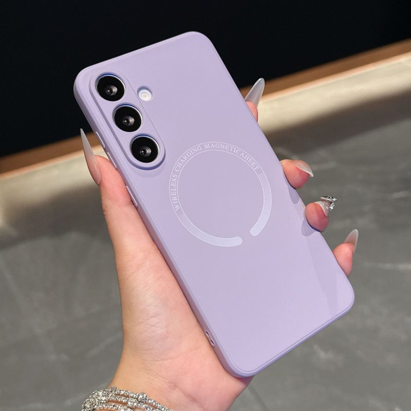 Magnetic Liquid Silicone Phone Case for Samsung A17 S25 Edge A57, Waterproof Full-Coverage Shockproof Cover - Image 1