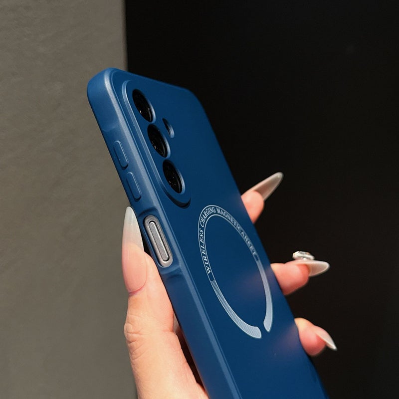 Magnetic Liquid Silicone Phone Case for Samsung A17 S25 Edge A57, Waterproof Full-Coverage Shockproof Cover - Image 4