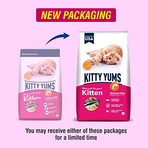 Kitty Yums Kitten (1–12 Months) Dry Cat Food 1.2kg Pack | Ocean Fish Flavour | Supports Digestive Health | Enhances Vision Development | Boosts Immunity - Image 2