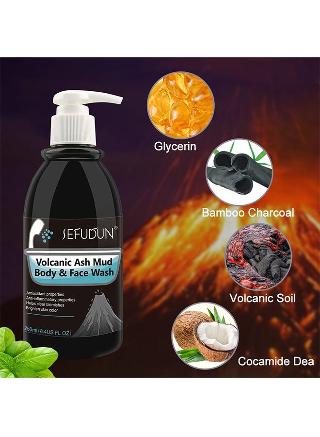 Sefudun Volcanic Ash Mud - Body & Face Wash Shower Gel Deep Sea Mud Whitening Body 250ml  - Image 2