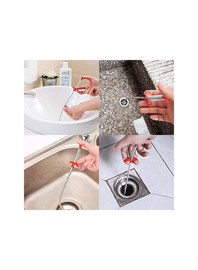 KASTWAVE Cleaning Hook, Flexible Cleaning Claw Pipe Cleaning Spiral Drains Dredge Tool, Sink Sewer Cleaning Hook, Spring Hair Drain Clog Remover Cleaning Tool,for Kitchen,Bathroom (90cm) - Image 2