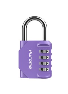 Puroma 1 Pack Combination Lock 4 Digit Locker Lock Outdoor Waterproof Padlock for School Gym Locker, Sports Locker, Fence, Toolbox, Gate, Case, Hasp Storage (Purple) - pzsku/ZE7F22C603AC85EB4E4F2Z/45/_/1740118421/4077358e-6c24-429c-b7cb-b5aef2faac8f