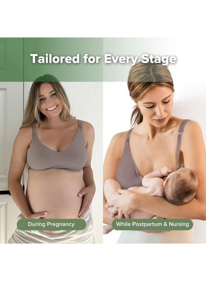 haakaa Nursing Bras for Breastfeeding, Ultra Comfort "Jelly Strip“ Supportive Maternity Bras Wireless Pregnancy Bras (Ash, M) - Image 5